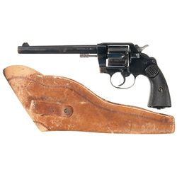 Colt New Service Model Double Action Revolver with Inscribed Flap Holster