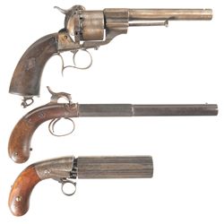 Three Antique Percussion Handguns