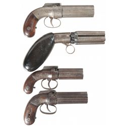 Four Pepperbox Pistols