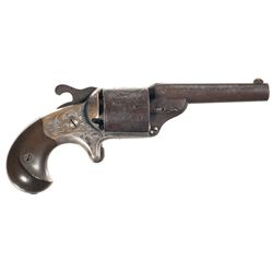 Moore's Patent Teat-Fire Revolver with Unique Etched and Engraved Cylinder Scene