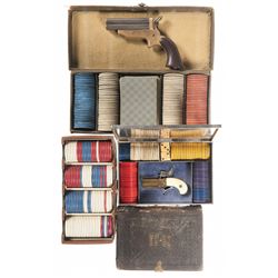 Two Derringer Pistols with Gambling Accoutrements