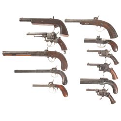 Eleven Antique Hand Guns