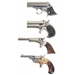 Collector's Lot of Four Pocket Pistols A) Remington Elliot Pepperbox Derringer