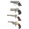 Image 1 : Collector's Lot of Four Pocket Pistols A) Remington Elliot Pepperbox Derringer