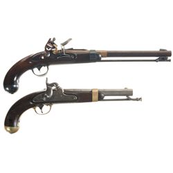 Two Martial Single Shot Pistols