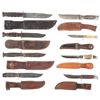 Image 1 : Eight Knives, Mostly American, with Sheaths