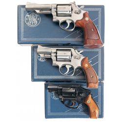 Three Boxed Smith & Wesson Double Action Revolvers