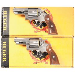 Two Boxed Consecutively Serialized Ruger Police Service Six Double Action Revolvers