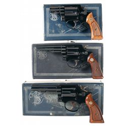 Three Boxed Smith & Wesson Double Acton Revolvers