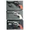 Image 1 : Collector's Lot of Three Ruger Single Action Revolvers with Original Plastic Cases