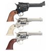 Image 2 : Collector's Lot of Three Ruger Single Action Revolvers with Original Plastic Cases