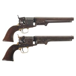 Two Colt Model 1851 Navy Percussion Revolvers