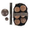 Image 1 : 8 Cannon Balls, Leather Tool Carrier and Metal Tube with Enlistment Papers