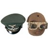 Image 1 : One Japanese Tanker Helmet and One Nazi Visor Cap