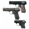 Image 1 : Three Colt Semi-Automatic Hammerless Pistols