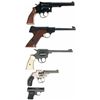 Image 2 : Three Revolvers and Two Semi-Automatic Pistols