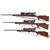 Image 2 : Three Bolt Action Rifles with Scopes and Slings