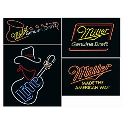 Four Miller Neon Beer Signs