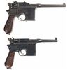 Image 2 : Two Mauser Red Nine Broomhandle Semi-Automatic Pistols