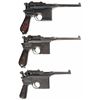 Image 2 : Collector's Lot of Three Mauser Broomhandle Semi-Automatic Pistols