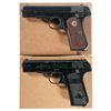 Image 1 : Two Colt Model 1903 Semi-Automatic Hammerless Pocket Pistols with Boxes