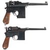 Image 2 : Two Broomhandle Semi-Automatic Pistols