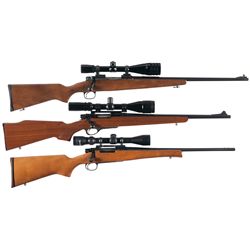 Three Scoped Bolt Action Rifles