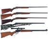 Image 1 : Four Single Shot Shotguns and a Lever Action Rifle