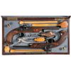 Image 1 : Cased Matching Pair of French Bruneel Percussion Target Pistols With Accessories