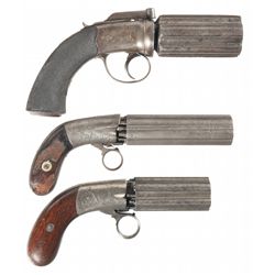 Three Pepperbox Revolvers