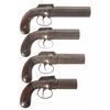 Image 1 : Collector's Lot of Four Percussion Pepperbox Revolver