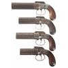 Image 2 : Collector's Lot of Four Percussion Pepperbox Revolver