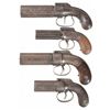 Image 2 : Collector's Lot of Four Percussion Pepperboxes