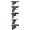 Image 2 : Collector's Lot of Five .25 ACP Semi-Automatic Pocket Pistols