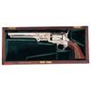 Image 1 : Cased Custom Engraved Inscribed Silver Plated Colt Model 1851 Navy Percussion Revolver