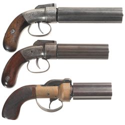 Three Pepperbox Pistols