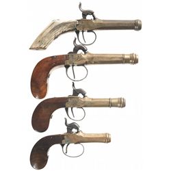 Four Brass Percussion Pistols