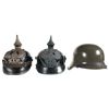Image 1 : Two Pickelhaube Helmets and One Steel Helmet
