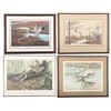 Image 1 : Four Prints and One Falcon Statue