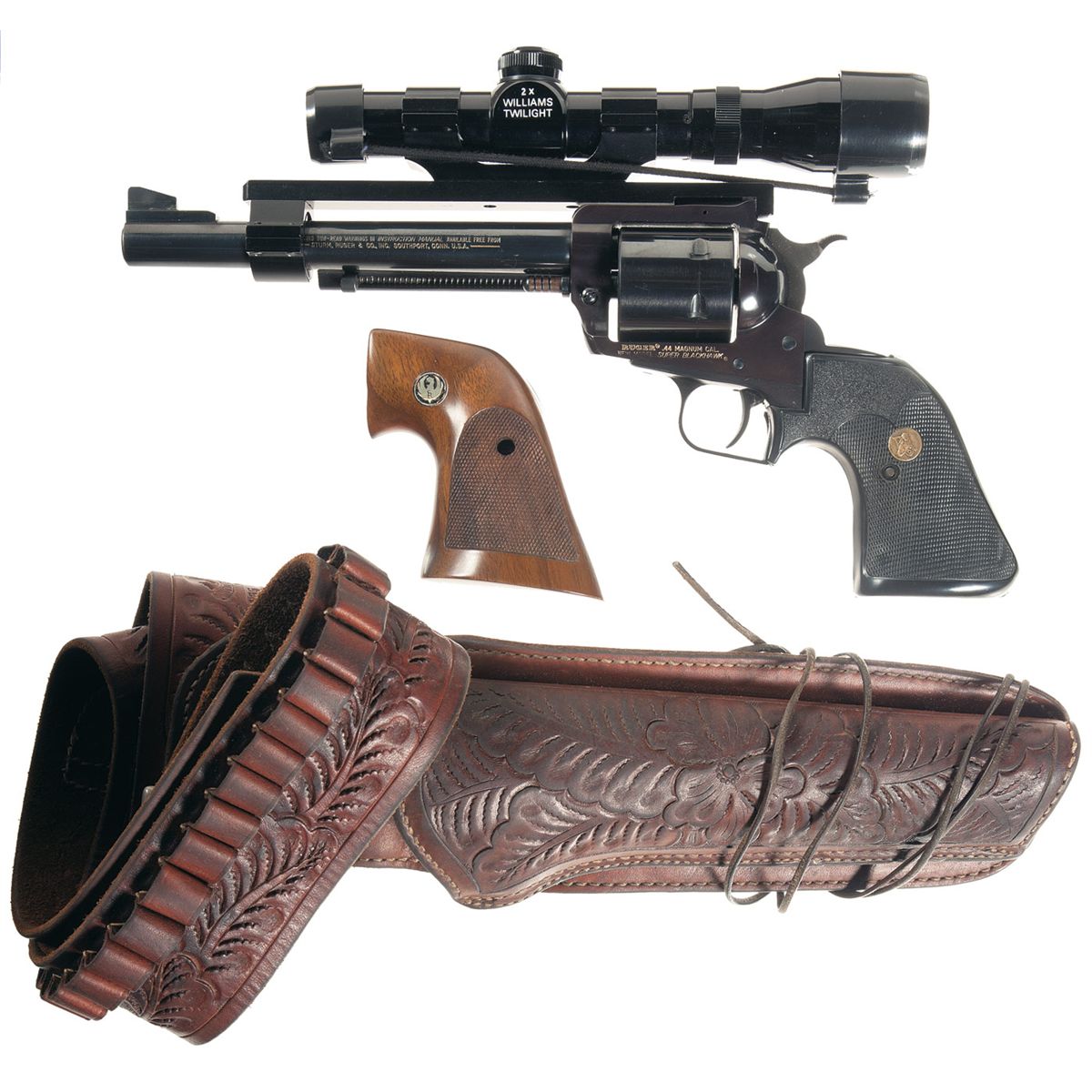 Ruger Super Blackhawk Single Action Revolver With Case Scope And Holster ruger-super-blackhawk-single-action-revolver-with-case-scope-and-holster