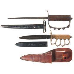 Two WWI Trench Knives with Sheaths