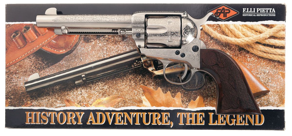 Engraved F.LLI Pietta Model 1873 Single Action Revolver with Box