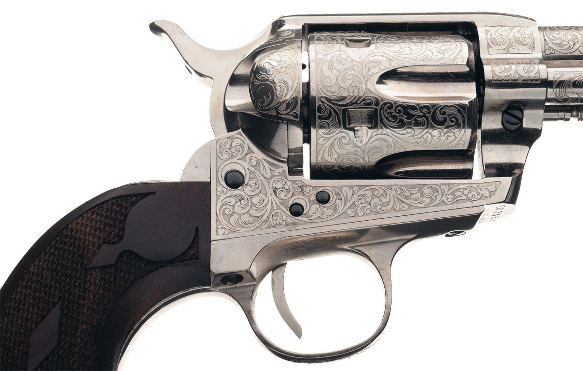 Engraved F.LLI Pietta Model 1873 Single Action Revolver with Box