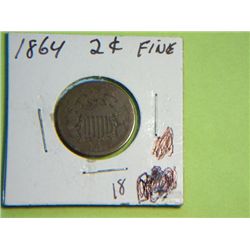 1864 2 CENT COPPER