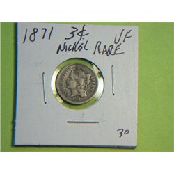 1871 3 CENT NICKEL