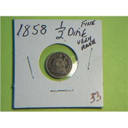 1858 1/2 DIME