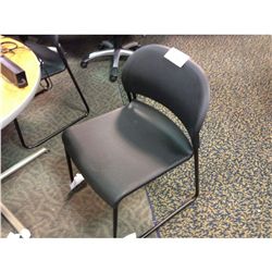 BLACK SLIMLINE PLASTIC STACKING CHAIR