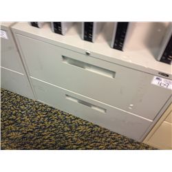 GREY 2 DRAWER LATERAL FILE CABINET