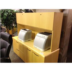 MAPLE CREDENZA WITH HUTCH