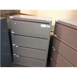 GREY 4 DRAWER LATERAL FILE CABINET